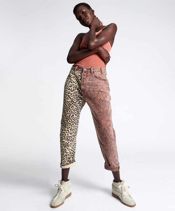 one teaspoon Bandits Low Waist Boyfriend Denim Jeans - Animal Saga