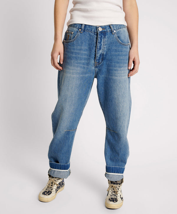 One Teaspoon Bandits Low Waist Boyfriend Denim Jeans - Pacifica