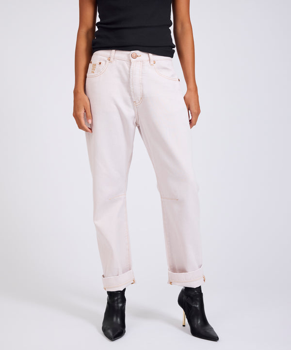 One Teaspoon Bandits Low Waist Boyfriend Denim Jeans - Pink Tint