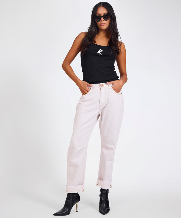 one teaspoon Bandits Low Waist Boyfriend Denim Jeans - Pink Tint