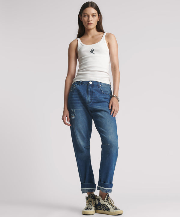 one teaspoon Bandits Low Waist Boyfriend Denim Jeans - Rosewood