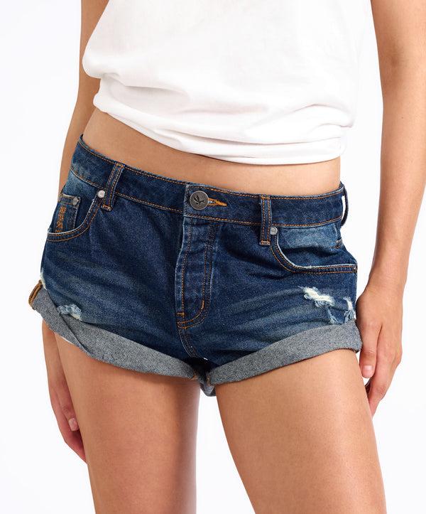 One Teaspoon Bandits Low Waist Denim Shorts - Blue Moon