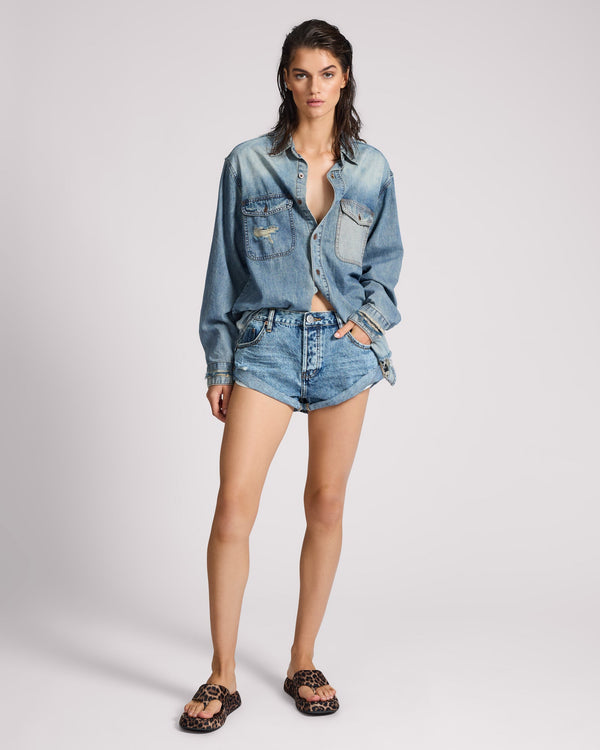 one teaspoon Bandits Low Waist Denim Shorts - Hollywood Blue