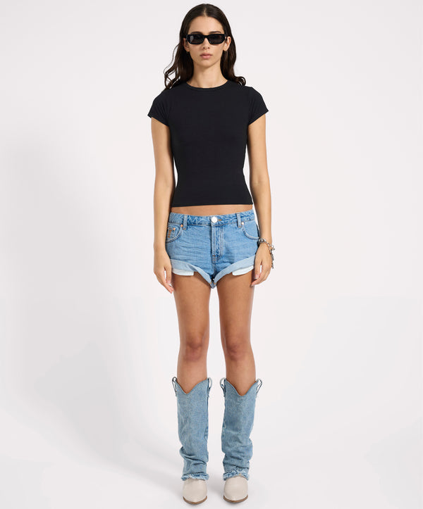 One Teaspoon Bandits Low Waist Denim Shorts - New Blue