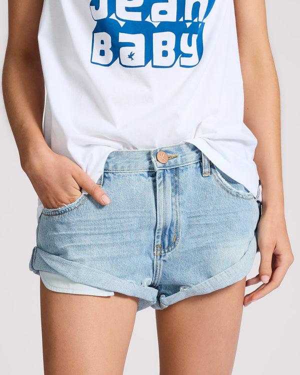 One Teaspoon Bandits Low Waist Denim Shorts - Ocean Blue