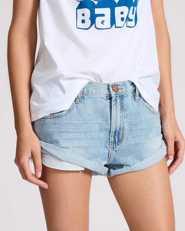 One Teaspoon Bandits Low Waist Denim Shorts - Ocean Blue