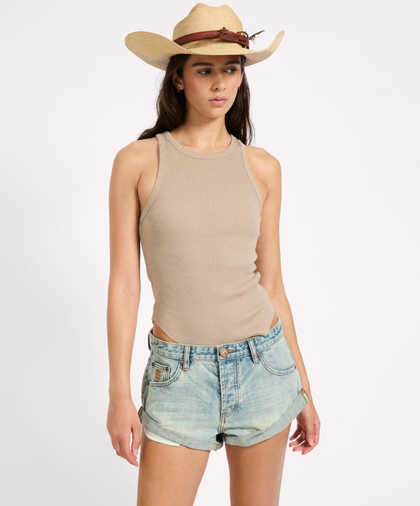One Teaspoon Bandits Low Waist Denim Shorts - Sunkissed Blue