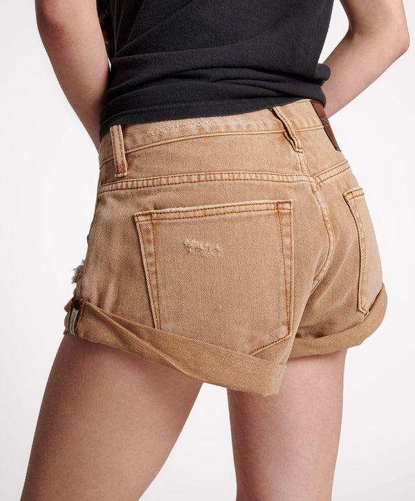 One Teaspoon Bandits Low Waist Denim Shorts - Tobacco Brown