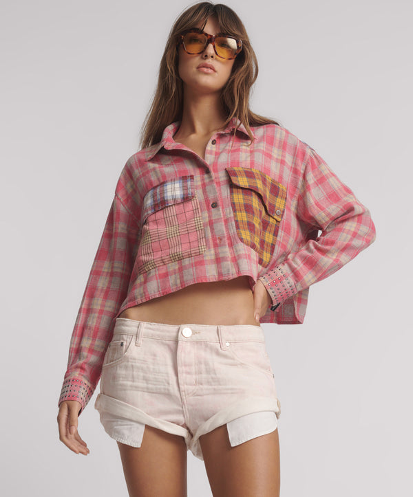 One Teaspoon Bandits Low Waist Denim Shorts - Young Love Pink