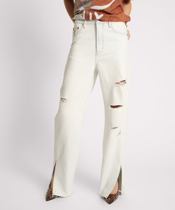 One Teaspoon Billie Low Slung Straight Leg Mid Waist Denim Jeans - Bel Air Blue