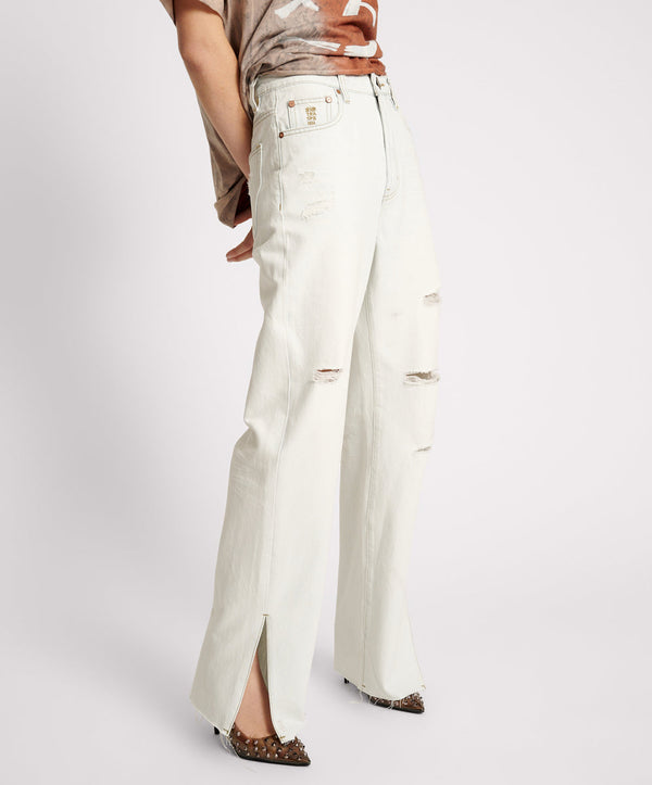 One Teaspoon Billie Low Slung Straight Leg Mid Waist Denim Jeans - Bel Air Blue