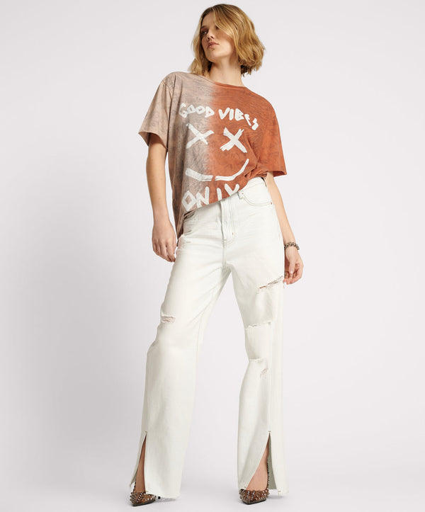 one teaspoon Billie Low Slung Straight Leg Mid Waist Denim Jeans - Bel Air Blue