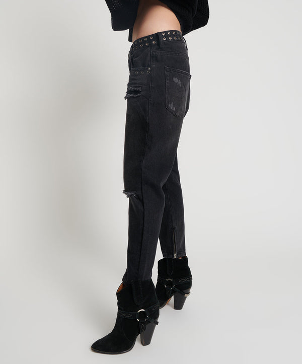 One Teaspoon BLACK OAK KINGPINS CROPPED BOYFRIEND JEANS