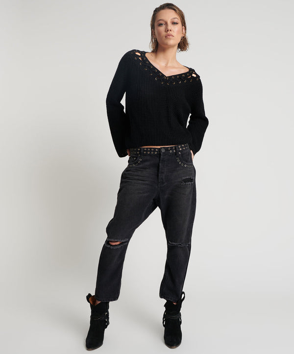 one teaspoon BLACK OAK KINGPINS CROPPED BOYFRIEND JEANS