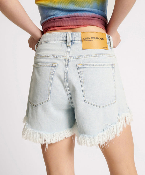 One Teaspoon Bonitas High Waist Denim Shorts - Florence