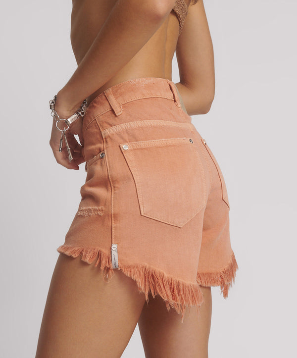 One Teaspoon Bonitas High Waist Denim Shorts - Malta Orange