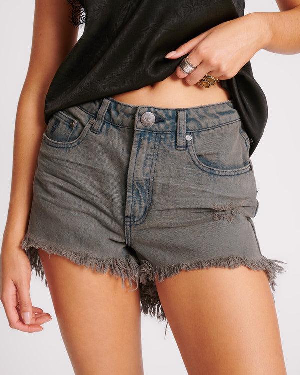 One Teaspoon Bonitas High Waist Denim Shorts - Storme
