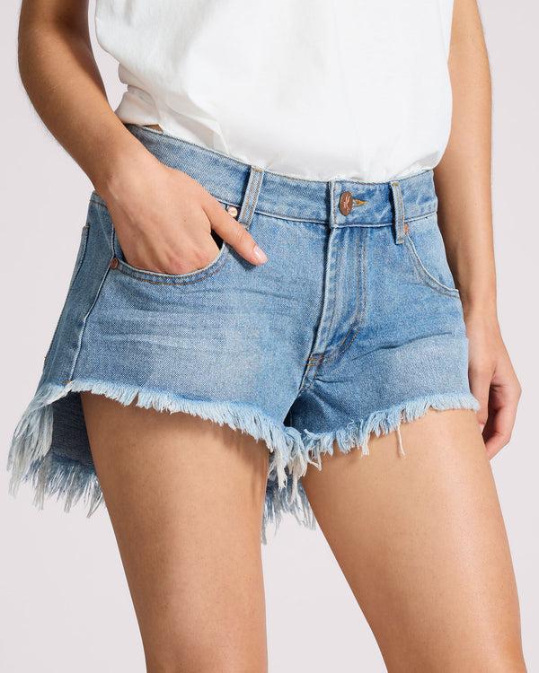 One Teaspoon Bonitas Low Waist Denim Shorts - Bolt Blue