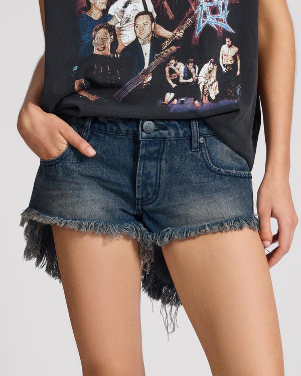 One Teaspoon Bonitas Low Waist Denim Shorts - Fox Black