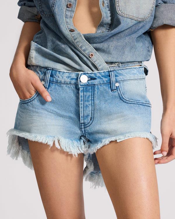 One Teaspoon Bonitas Low Waist Denim Shorts - Salty Dog Blue