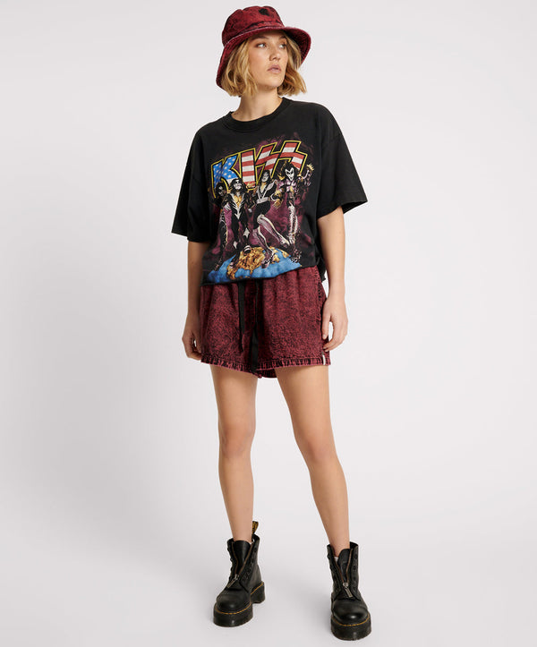 one teaspoon Boxer Low Waist Denim Shorts - Black Heart