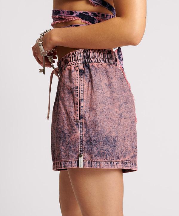 One Teaspoon Boxer Low Waist Denim Shorts - Pink Acid
