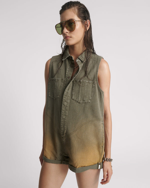 One Teaspoon Braxton Mini Utility Canvas Jumpsuit - Desert Rust