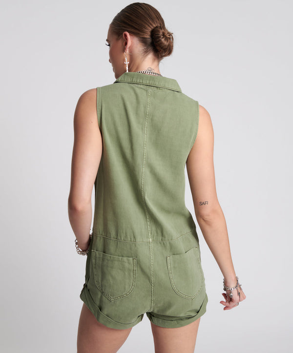 One Teaspoon Braxton Mini Utility Jumpsuit - Super Khaki