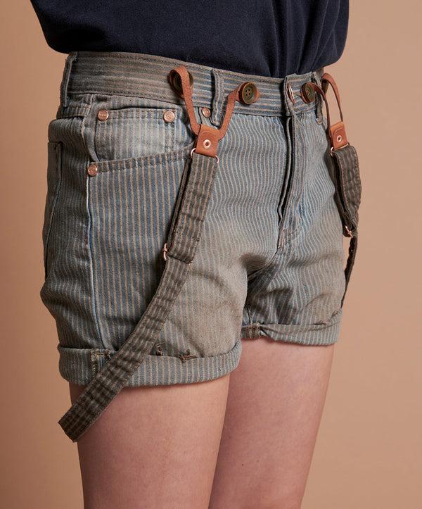 One Teaspoon Chargers Low Waist Mid Length Denim Shorts - Joker