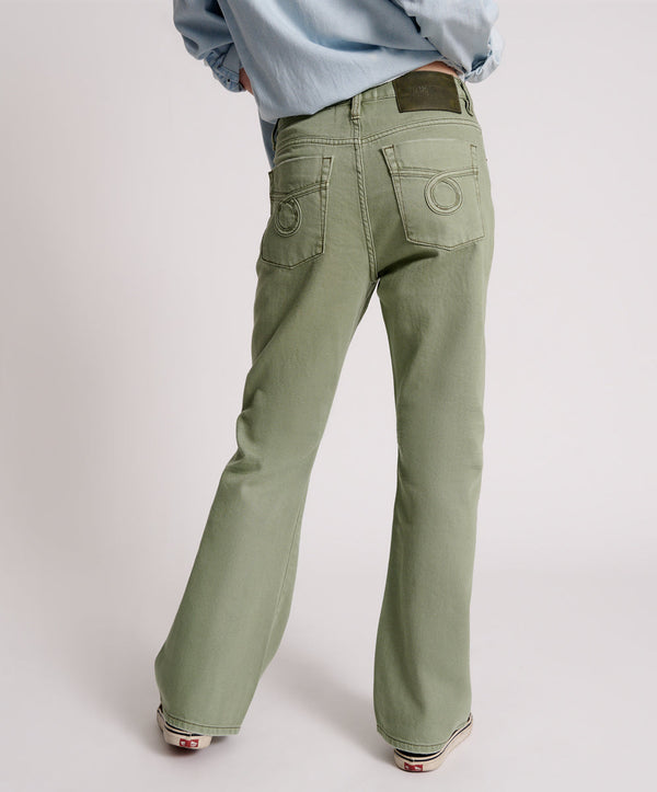 One Teaspoon Charlie High Waist Flared Denim Jeans - Super Khaki