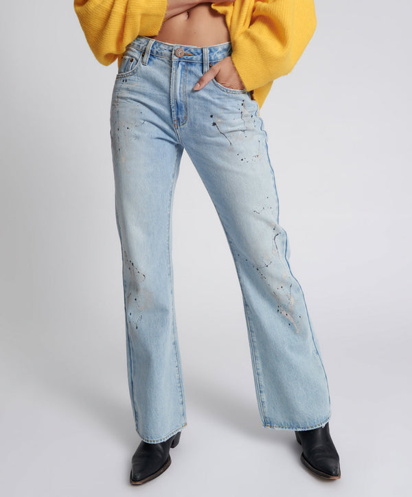 One Teaspoon Charlie High Waist Slim Flared Denim Jeans - Fleetwood Artiste