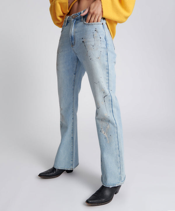 One Teaspoon Charlie High Waist Slim Flared Denim Jeans - Fleetwood Artiste