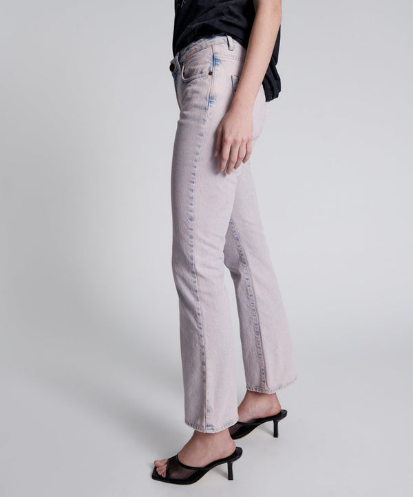 One Teaspoon Charlie High Waist Slim Flared Denim Jeans - Pink Haze