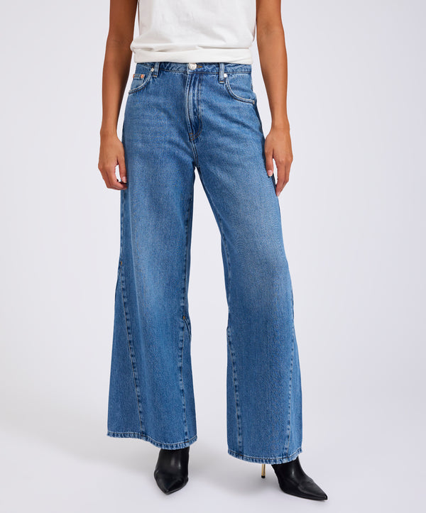 One Teaspoon Cruisers Mid Waist Bootcut Flare Denim Jeans - Bright Blue