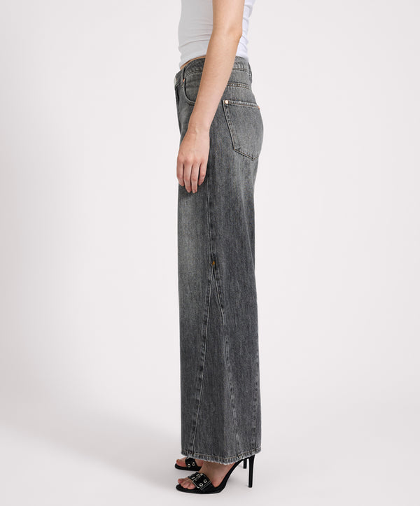 One Teaspoon Cruisers Mid Waist Bootcut Flare Denim Jeans - Charcoal Grey