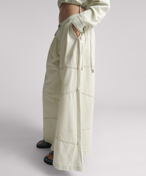 One Teaspoon Daddios Low Waist Super Wide Leg Denim Jeans - Blue Cream