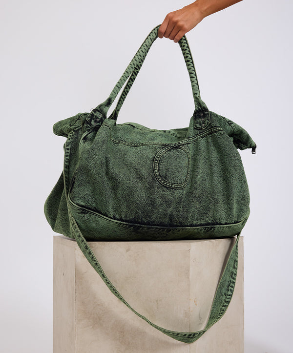 one teaspoon Denim Overnighter Duffle Bag - Black Khaki