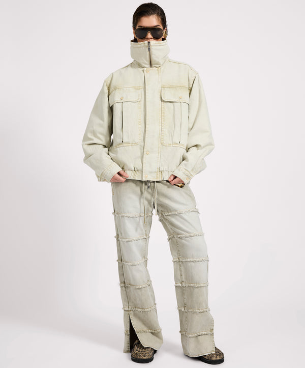 One Teaspoon Denim Utility Puffer Jacket - Antique Stone