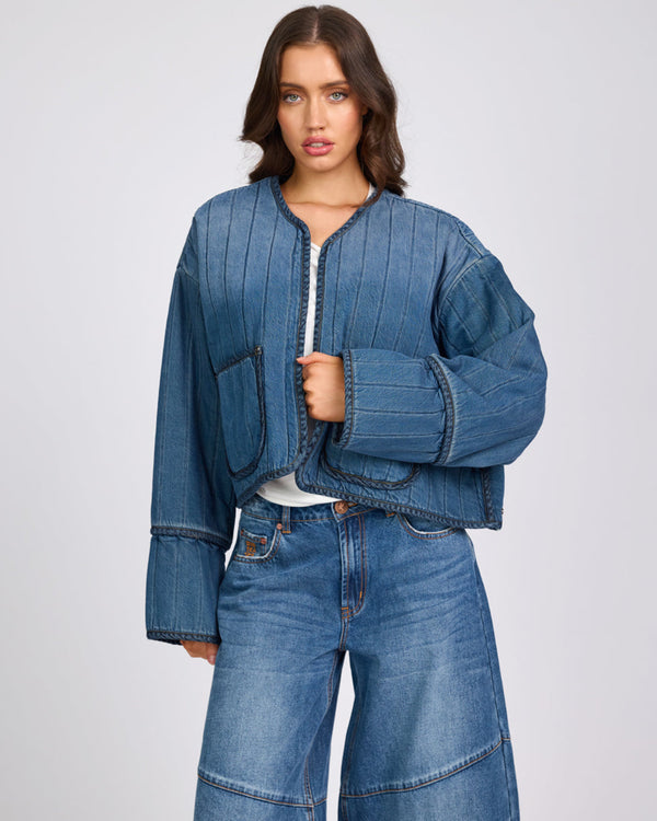 one teaspoon Denim Wadded Jacket - Deep Pacifica Blue