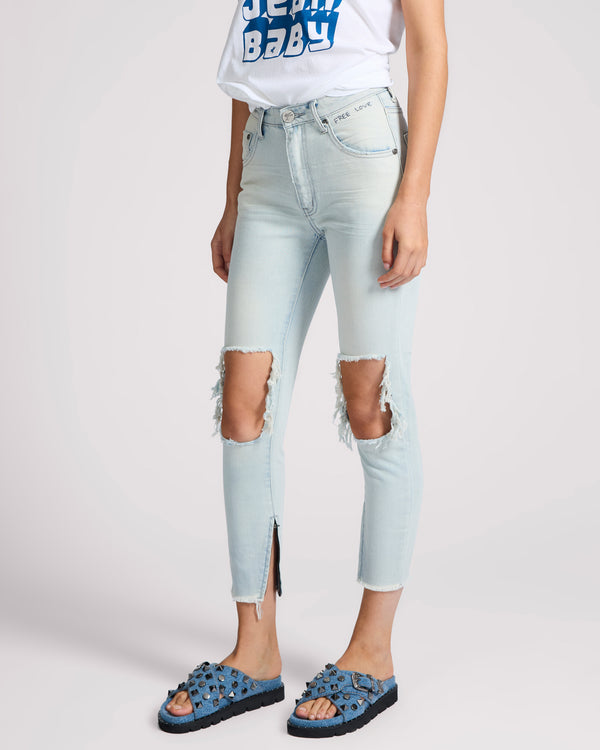 One Teaspoon Freebirds High Waist Rigid Skinny Denim Jeans - Brando Blue