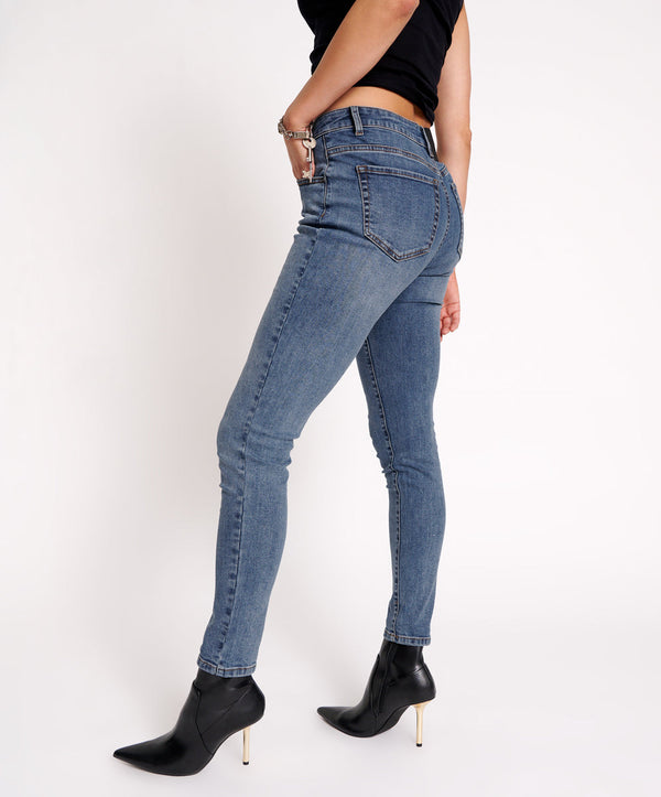 One Teaspoon Freebirds High Waist Rigid Skinny Denim Jeans - Classic Blue