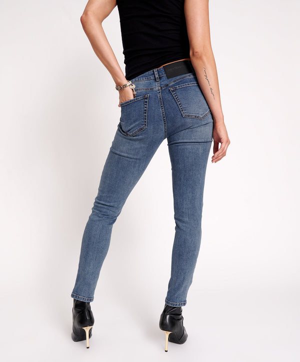 One Teaspoon Freebirds High Waist Rigid Skinny Denim Jeans - Classic Blue
