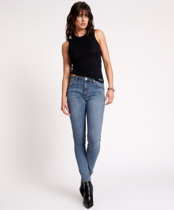 one teaspoon Freebirds High Waist Rigid Skinny Denim Jeans - Classic Blue