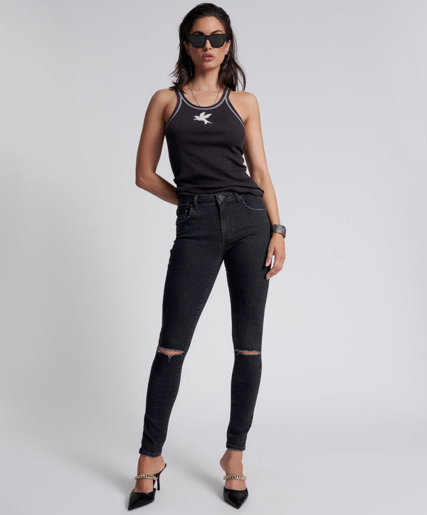 one teaspoon Freebirds Ii High Waist Stretch Skinny Denim Jeans - Black