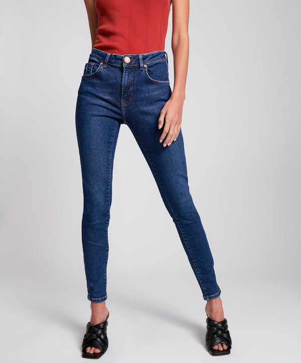 One Teaspoon Freebirds Ii High Waist Stretch Skinny Denim Jeans - Manhattan Blue