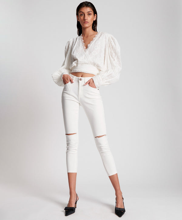 one teaspoon Freebirds II High Waist Stretch Skinny Denim Jeans - True White