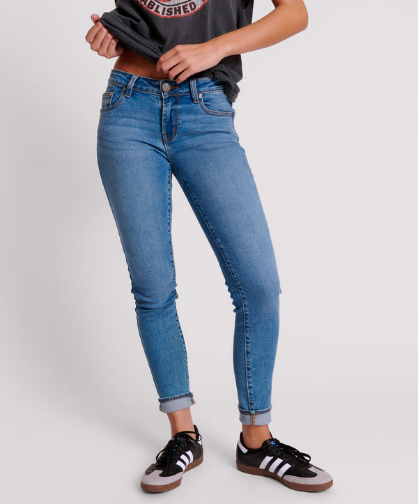 One Teaspoon Freebirds Ii Low Waist Stretch Skinny Denim Jeans - Dusty Blue