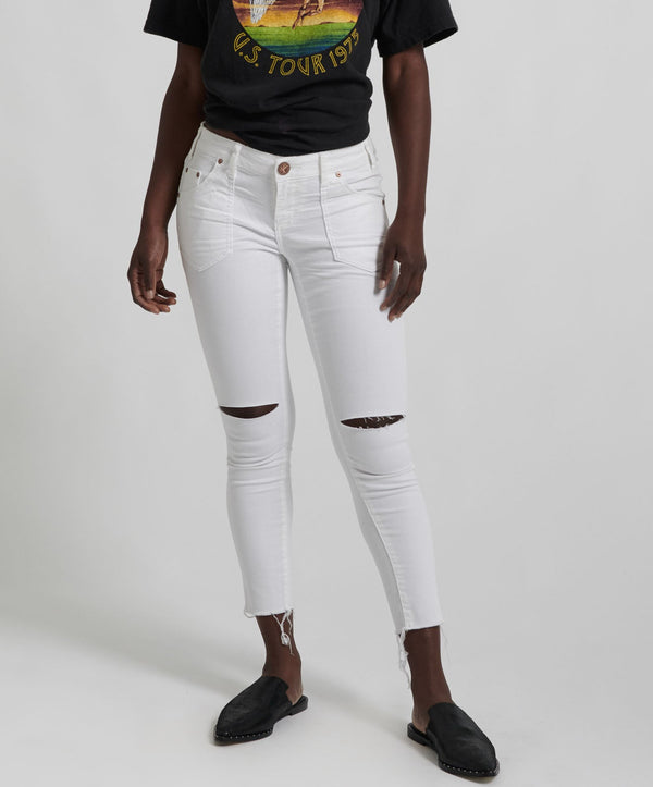 One Teaspoon Freebirds II Low Waist Stretch Skinny Denim Jeans - Premium White