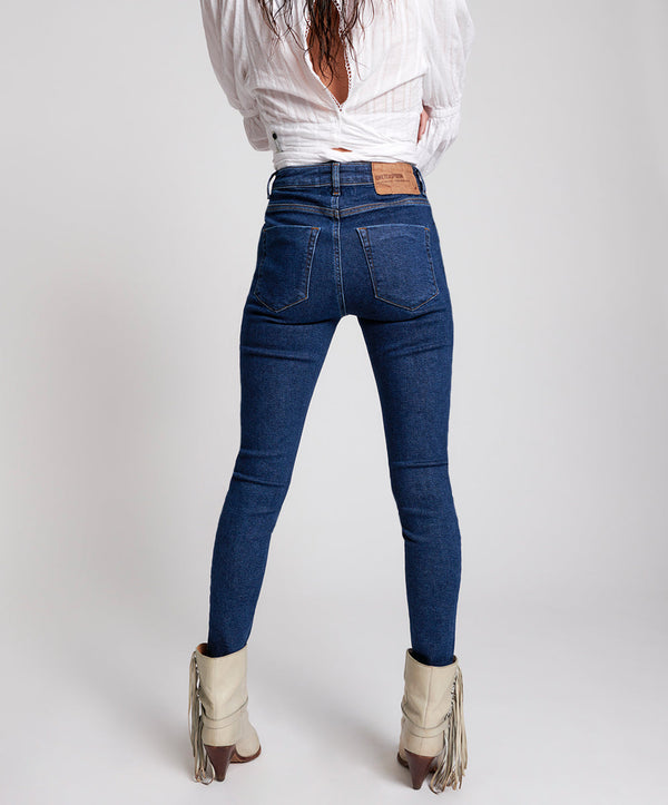 One Teaspoon Freebirds Ii Super High Waist Stretch Skinny Denim Jeans - Manhattan Blue