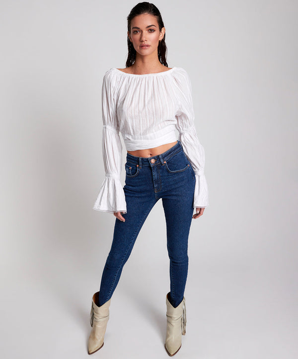 one teaspoon Freebirds Ii Super High Waist Stretch Skinny Denim Jeans - Manhattan Blue